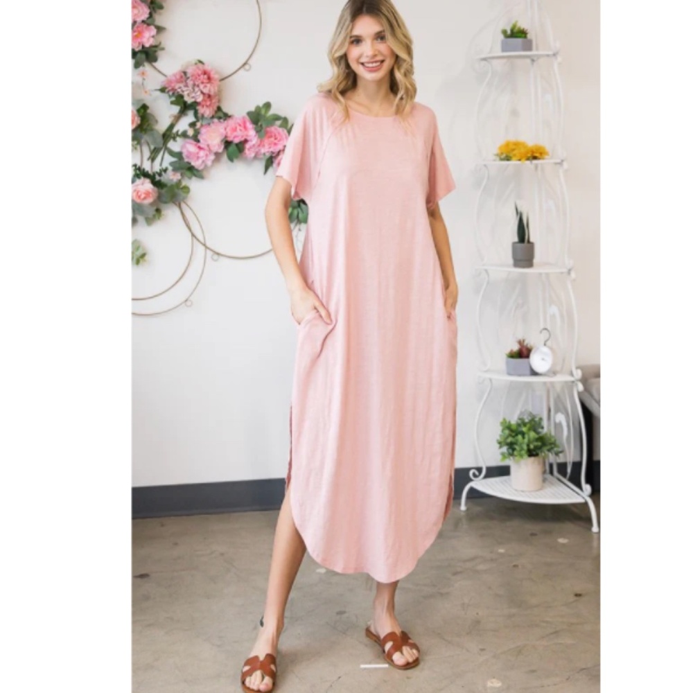 Oli & Hali Pink Midi Dress